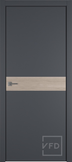 Дверь Urban H Emalex Onyx чёрная кромка и вставка Red Oak, цвет: Emalex onyx