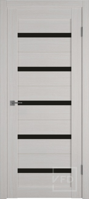 Дверь Atum 7 экошпон черное стекло Black Gloss, цвет: Bianco