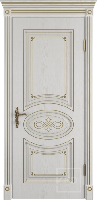 Дверь Bianca покрытие экошпон с патиной, цвет: Bianco classic patina gold