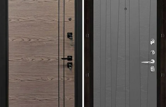 Дверь входная Liberty V2 (Либерти), цвет v2 Дуб коньяк, панель - trend цвет grigio (ral 7015) Grigio (Ral 7015)