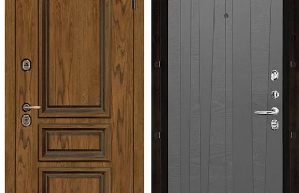 Дверь входная уличная Тор Термо, цвет тик, панель - trend цвет grigio (ral 7015) Grigio (Ral 7015)