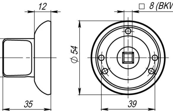 Ручка поворотная BKW8RLD54 (BKW8) SG/GP-4 матовое золото/золото SG матовое золото/GP золото