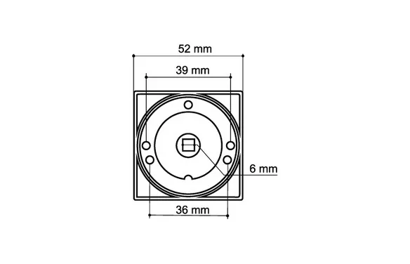 Ручка поворотная BK6KSQ52 (BK6/SQ) SN/CP-3 матовый никель/хром SN матовый никель/CP хром