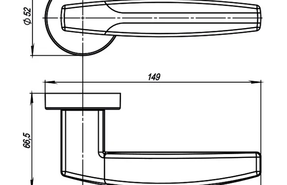 Ручка раздельная RURB52ARC (ARC URB2) CP/White-14 хром/белый WH белый/CP хром