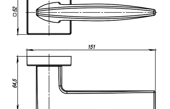 Ручка раздельная KUSQ52SQUID (SQUID USQ9) SN-3 матовый никель SN МатНикель