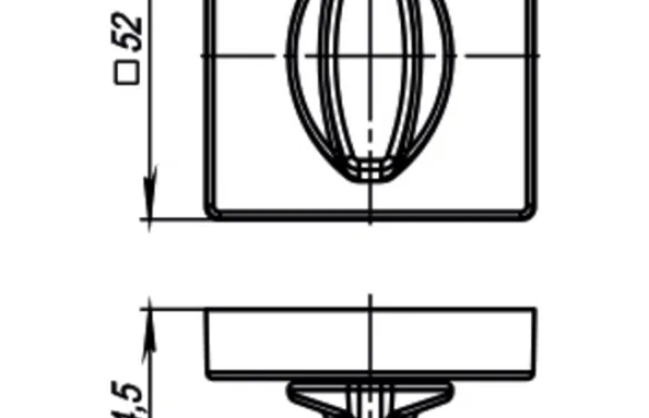 Ручка поворотная BK6KUSQ52 (BK6/USQ) BB-17 коричневая бронза BB коричневая бронза