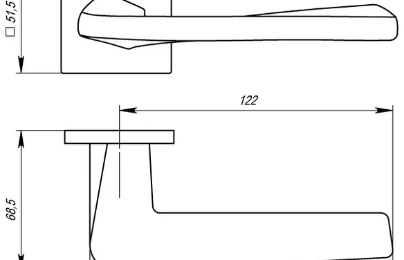 Ручка раздельная KUSS52TORSO (TORSO USS) SN-3 матовый никель SN МатНикель