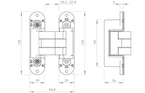 Петля скрытой установки U3D8000VPG FSG флор золото TECH FSG флорентийское золото