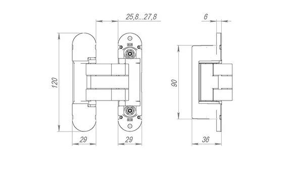 Петля скрытой установки U3D8000VPG WH белый TECH WH белый
