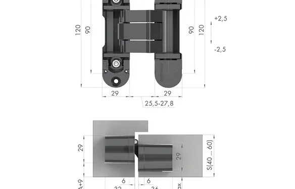 Петля скрытой установки U3D8000VPG WH белый TECH WH белый