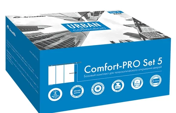 Комплект для телескопического открывания SLDComfort-PROSET5telescope/80 (Comfort - PRO SET 5) CP хром