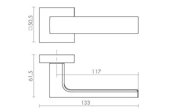 Ручка раздельная KDM51Straight (Straight DM) BL-24 черный BL черный