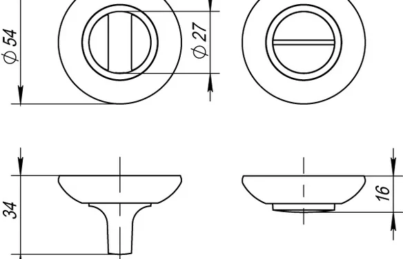 Ручка поворотная BK6RRM54 (BK6 RM) SG/GP-4 матовое золото/золото SG матовое золото/GP золото