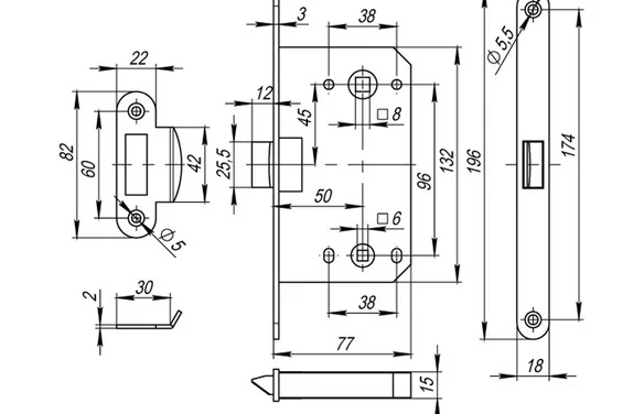 Защелка PLASTP96WC-50 (P96WC-50) SSC сатинированный хром SSC сатинированный хром