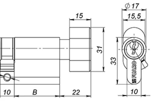 Цилиндровый механизм (100 ZM/80) 1000ZMKnob80(30+10+40) CP хром 5Key с вертушкой CP хром