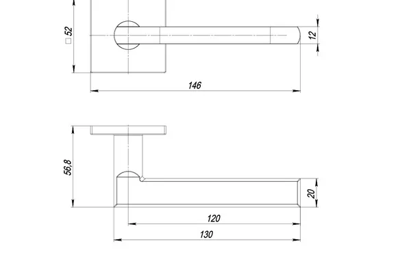Ручка раздельная KARCQ52PLUTON BL-24 черный BL черный