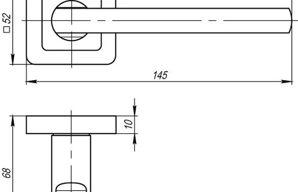 Ручка раздельная KQR52PLUTON (PLUTON QR) GR/CP-23 графит/хром GR графит/CP хром