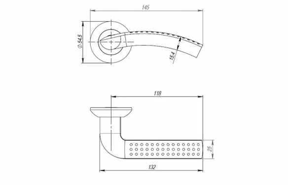 Ручка раздельная RTL54LOGICA (LOGICA TL) 140mm SN/CP-3 матовый никель/хром SN матовый никель/CP хром