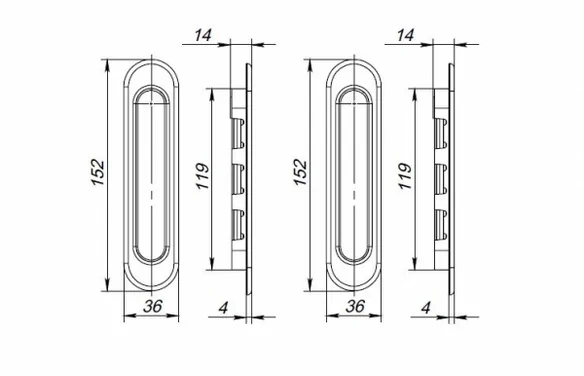 Ручка для раздвижных дверей SHSL152010 (Soft LINE SL-010) АВ бронза AB Бронза