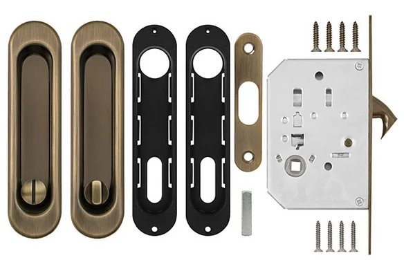 Защелка с ручками для раздвижных дверей SHSL152KIT011-BK (Soft LINE SL-011) АВ бронза AB Бронза