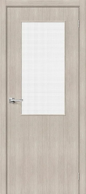 Дверь Браво-7 экошпон Wired Glass 12,5, цвет: Cappuccino Melinga