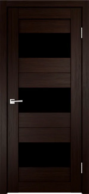 Дверь DUPLEX 5 стекло лакобель чёрное, цвет: Венге