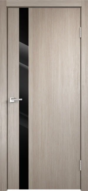 Дверное полотно Экошпон SMART Z1 600х2000 цвет стекло Лакобель черное Лакобель чёрное