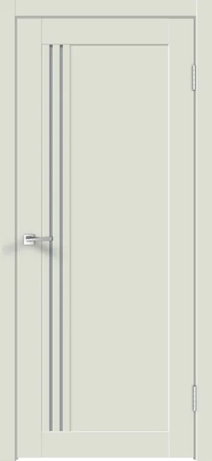 Дверное полотно Экошпон XLINE 8 600х2000 цвет Светло серый Эмалит стекло Мателюкс Мателюкс