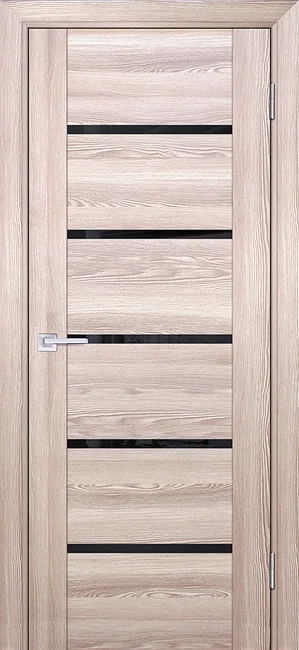 PSK 7 nanotex, ривьера крен экрю 600*2000 стекло черный лакобель