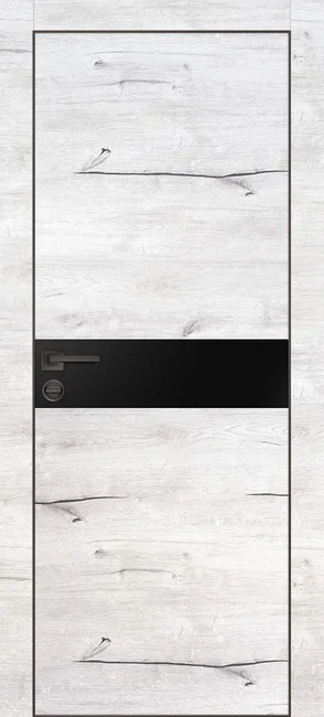 PX 13 PP дуб арктик, 600*2000 черный мателак, Черная кромка с 4 х ст/врпод петли,замок AGB, 2отв