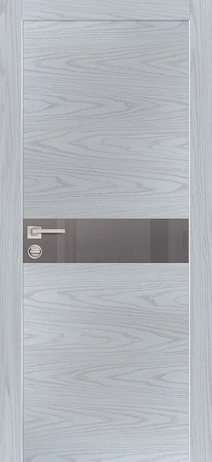 PX 13 PP дуб скай серый, 600*2000 стекло серый лакобель /врезка под петли и замок AGB, 2отв