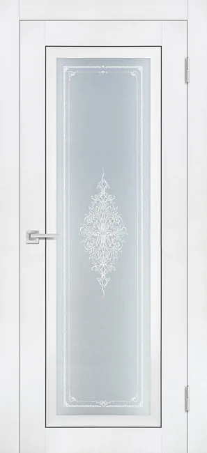 PST 25 Soft touch, белый бархат ДО600*2000 ст сатинат закаленное, Кристалайз
