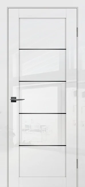 G 15 PET белый глянец, 600*2000 стекло черный лакобель