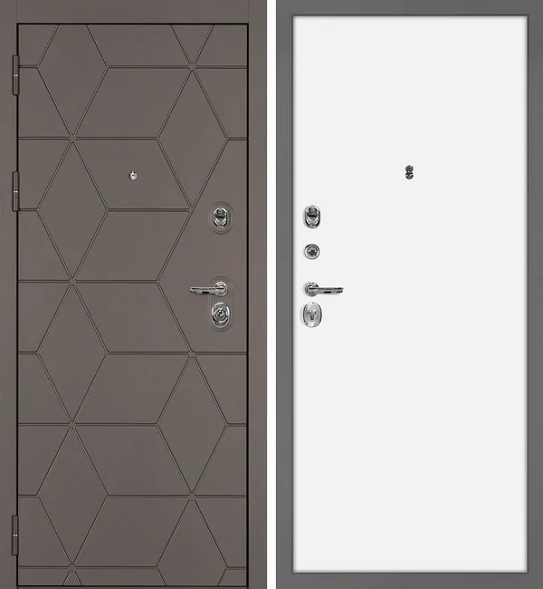 Входные двери Тетра-181/INVISIBLE, цвет: Белый грунт