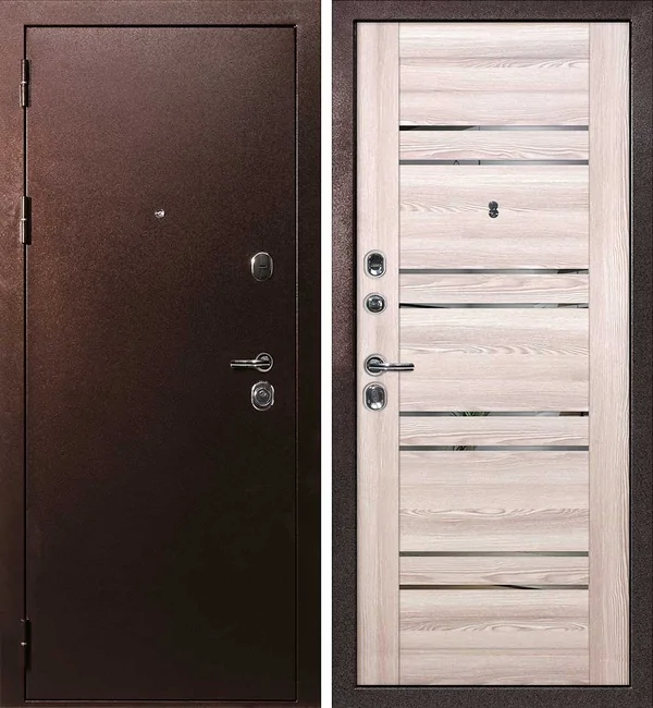 ДМ С 3 антик медь, замки Гардиан (металл гладкий/ PSK 1 nanotex зеркало тон) 860 Л