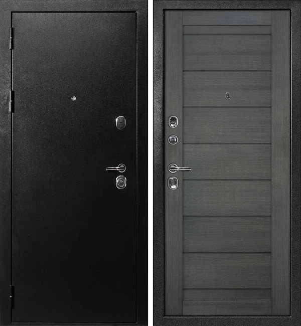 ДМ С 1 титан, замки Гардиан (металл гладкий/ ТЕХНО 708 nanotex грей) 860 Л