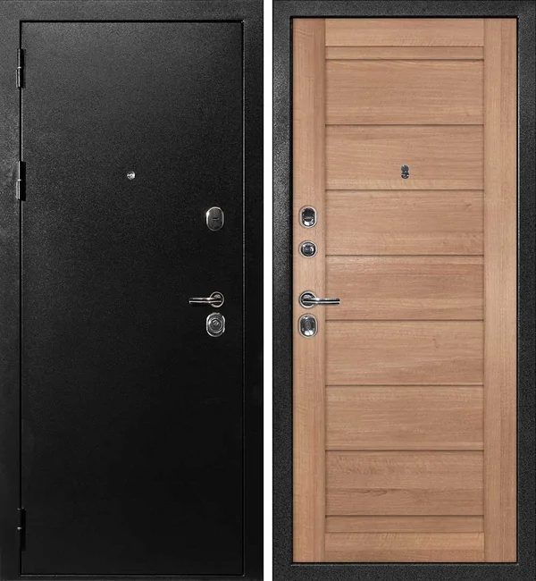 ДМ С 1 титан, замки Гардиан (металл гладкий/ ТЕХНО 708 nanotex миндаль) 860 Л