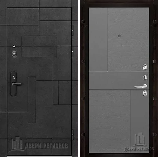 Дверь входная Флагман Доминион, цвет Бетон черный, панель fusion цвет grigio (ral 7015)