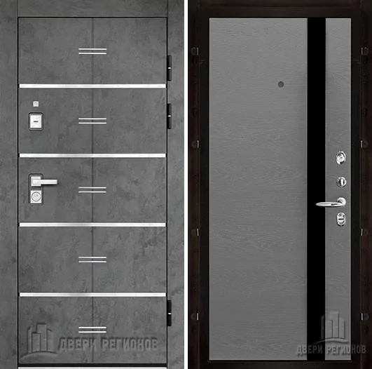 Дверь входная Флагман Монарх Z, цвет Бетон графит, панель uno цвет grigio (ral 7015)