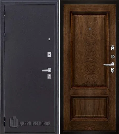 Дверь входная Колизей Плюс, цвет темное серебро антик, панель корсика цвет дуб brandy