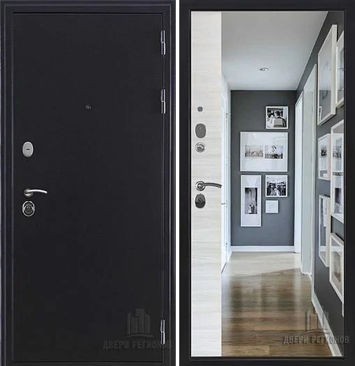 Дверь входная Спартак, цвет Антик темное серебро, панель Спартак цвет Зеркало panorama акация ПВХ белая поперечная