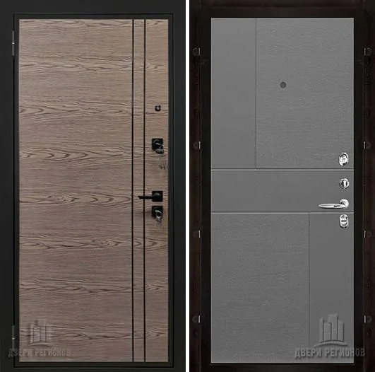 Дверь входная Liberty V2 (Либерти), цвет v2 Дуб коньяк, панель fusion цвет grigio (ral 7015)