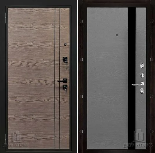 Дверь входная Liberty V2 (Либерти), цвет v2 Дуб коньяк, панель uno цвет grigio (ral 7015)