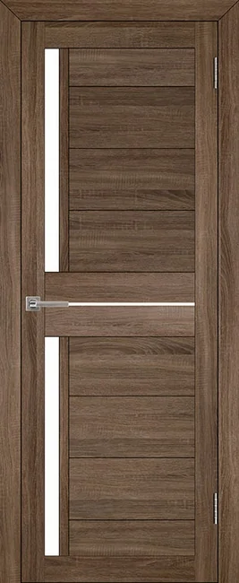 Дверь LIGHT 2121 экошпон со стеклом, цвет: Серый велюр
