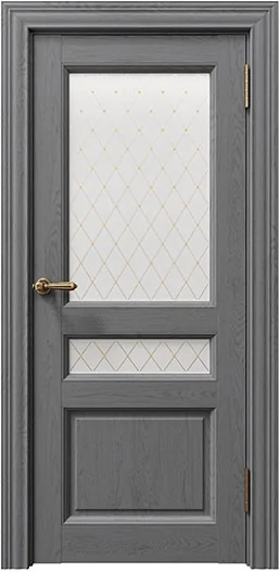 Дверь межкомнатная Соренто (Sorrento) 80014 атрацит soft touch остекленная золото Атрацит Soft touch