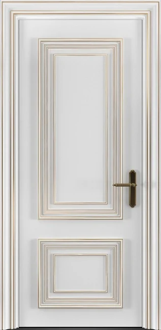 Межкомнатная дверь Antique цвет col blanc МДФ с золотой патиной