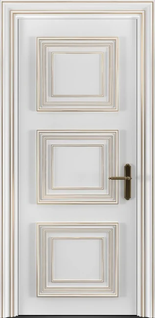Межкомнатная дверь Antique цвет col blanc МДФ с золотой патиной