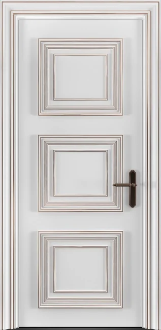 Межкомнатная дверь Antique цвет col blanc МДФ с бронзовой патиной