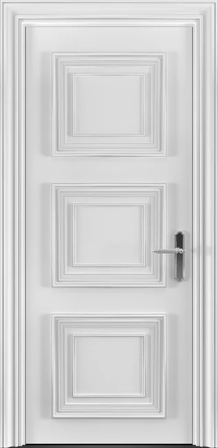 Межкомнатная дверь Antique цвет col blanc МДФ с серебряной патиной