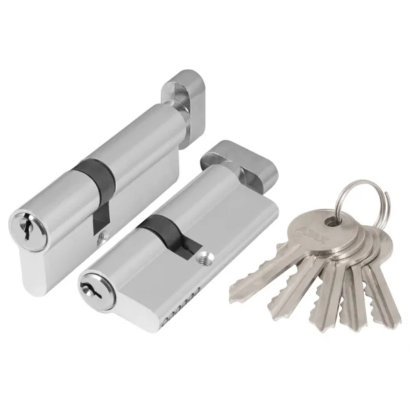Цилиндровый механизм AX1002Knob80 (35+10+35), цвет: CP хром